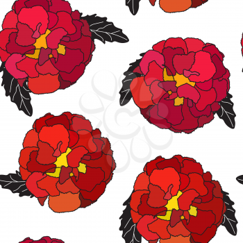 Natural Seamless Pattern Background from Tagetes Flowers Vector Illustration EPS10