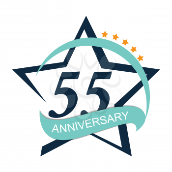 Template Logo 55 Anniversary Vector Illustration EPS10