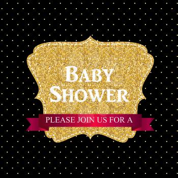 Baby Shower Invitation On Dark Background Vector Illustration EPS10