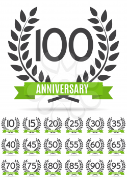 Big Collection Set of Template Logo Anniversary Vector Illustration EPS10