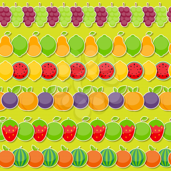 Seamless Pattern Background from Fruit: Apple, Orange and Pear Vector Illustration. EPS10
