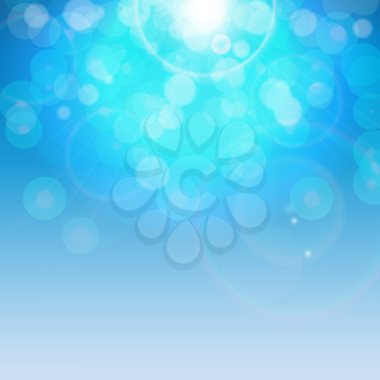 Blue Natural Sunny Background Vector Illustration EPS10