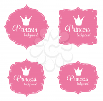 Princess Crown Frame Vector Illustration. EPS10