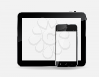 Abstract Design  Mobile Phone and Tablet PC. Vector Illustration