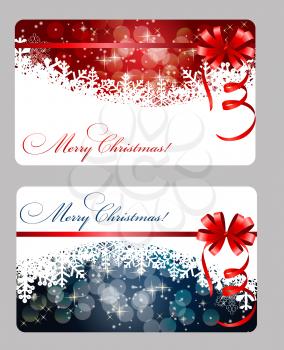 Set of cards with Christmas BALLS, stars and snowflakes, illustration. EPS10 
