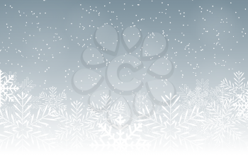Abstract Beauty Christmas and New Year Background with Snow and Snowflakes. Vector Illustration EPS10
