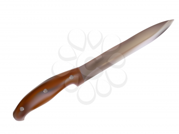 Large Knife with Wooden Handle Vector Illustration. EPS10