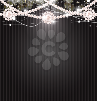 Beauty Pearl Background Vector Illustration. Black Background. EPS10