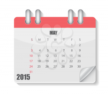 2015 Year Calendar. Month. Vector Illustration. EPS10