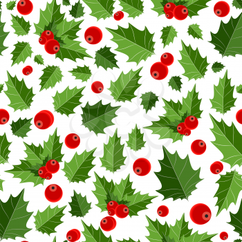 Abstract Beauty Christmas Berry Seamless Pattern Background. Vector Illustration. EPS10