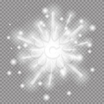 Star Burst with Sparkles. Vector illustration on Transparent  Background. EPS10