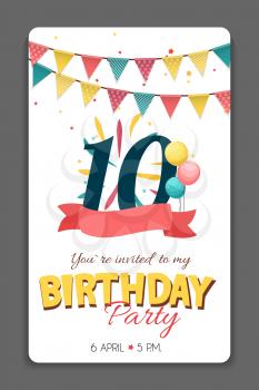 Birthday Party Invitation Card Template Vector Illustration EPS10