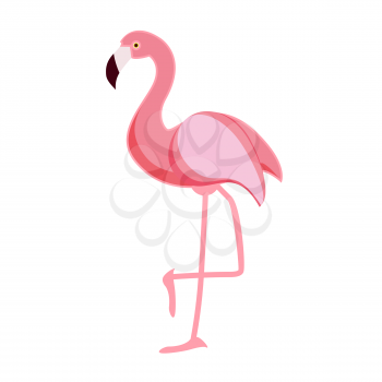 Cute Pink Flamingo Icon Vector Illustration EPS10