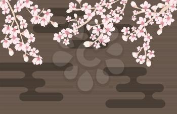 Abstract Floral Sakura Flower Japanese Natural Background Vector Illustration EPS10