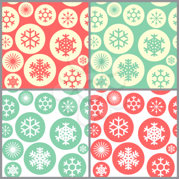 Winter christmas new year seamless pattern. beautiful texture with snowflakes Vector Illustration EPS10