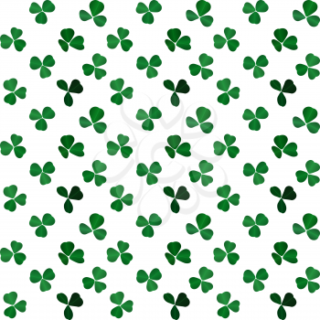 Naturalistic colorful Seamless pattern of green clover. Vector Illustration. EPS10