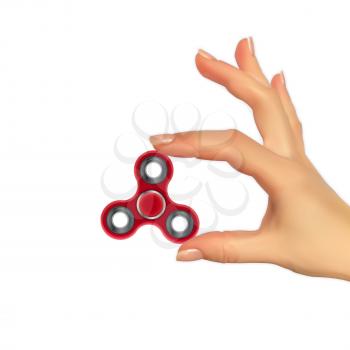Realistic 3D Silhouette of hand with spinner. Vector Illustration EPS10