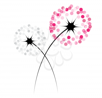 Abstract dandelion on white background. vector illustration. EPS10