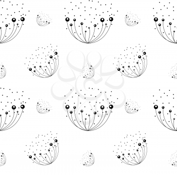 Abstract dandelion on white background. seamless pattern. vector illustration. EPS10