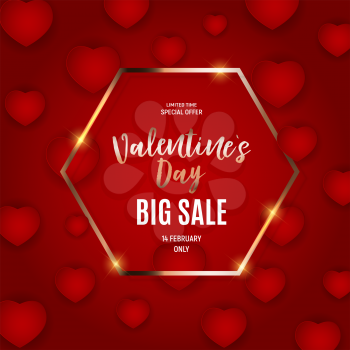Valentine's Day Love and Feelings Sale Background Design. Vector illustration EPS10