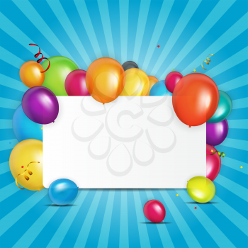 Color glossy balloons birthday card background Vector Illustration EPS10