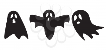Ghost icon cute cartoon character,  halloween logo or symbol, Vector illustration EPS10