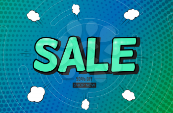 Sale banner poster template in geometric style. Vector illustration EPS10