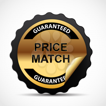 Price Match Guarantee Gold Label Sign Template Vector Illustration EPS10