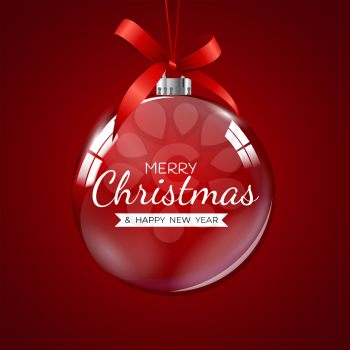 Merry Christmas and Happy New Year Holiday Template Background. Vector Illustration EPS10