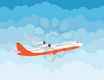 Flying airplane express delivery shipping  concept. Vector Illustration EPS10
