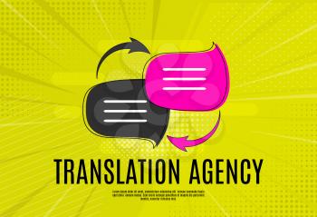 Language translation agency concept with speech bubble. Vector Illustration EPS10