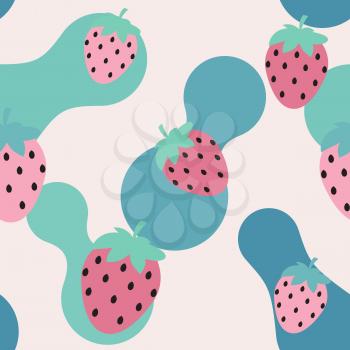 Simple Strawberry Seamless Pattern Background Vector Illustration EPS10
