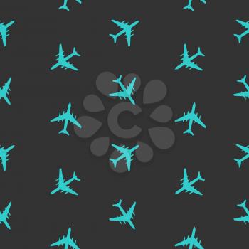 Aircraft, airplane, plane flying vector seamless travel transport background. Vector Illustration EPS10
