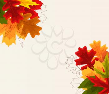 Autumn Natural Leaves Background. Vector Illustration EPS10