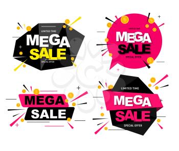 Abstract mega sale poster collection set. Vector illustration EPS10