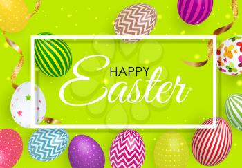 Abstract Happy Easter Template Holiday Background Vector Illustration EPS10