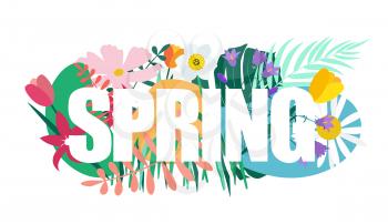 Natural Flowers Spring Background Vector Illustration EPS10