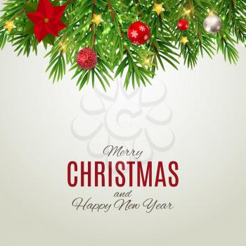 Merry Christmas and New Year Background. Vector Illustration EPS10