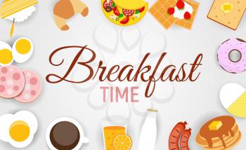 Breakfast Icon Set Background in Modern Flat Style Vector Illustration EPS10