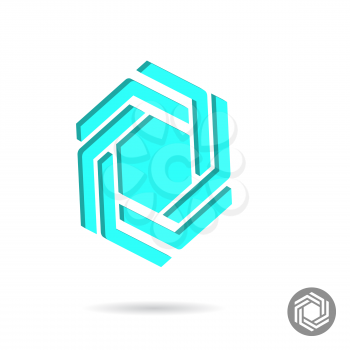 Hexagonal design sign, hexagon logo template, 2d & 3d vector, eps 8