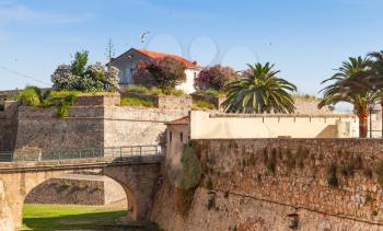 Ajaccio, La Citadelle. Old stone fortress and bridge. Corsica, France. Popular touristic landmark