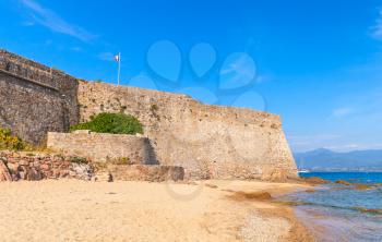 Ajaccio, La Citadelle. Old stone fortress on the sea cost. Corsica, France. Popular touristic landmark