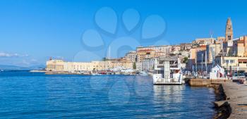 Panoramic cityscape of old Gaeta town, Italy