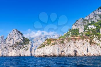 Capri, Italian island coastal landscape, rocks and cliffs