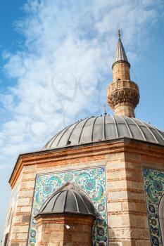 Facade of ancient Camii mosque, Konak square, Izmir, Turkey