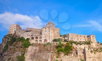 Ancient Aragonese Castle, Ischia island, Italy, Mediterranean Sea coast