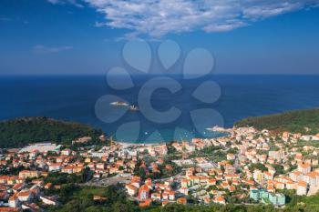 Petrovac town landscape, Montenegro. Adriatic Sea Coast