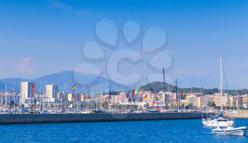 Port of Ajaccio, the capital city of Corsica, French island in the Mediterranean Sea