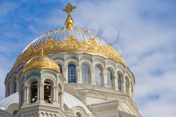 Orthodox Naval cathedral of St. Nicholas. Built in 1903-1913. Kronshtadt, St.Petersburg, Russia