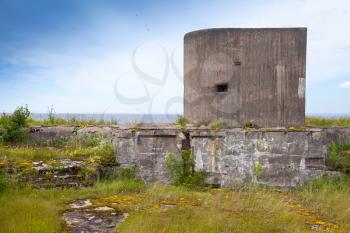 Old concrete bunker from WWII period. Totleben fort in Russia